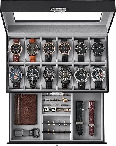 SONGMICS 12-Slot Watch Box