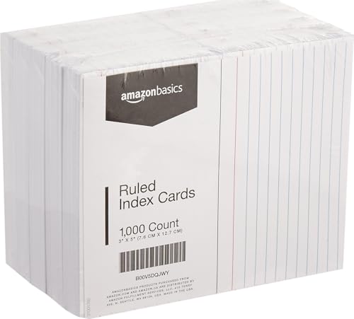 Amazon Basics Ruled Index Cards