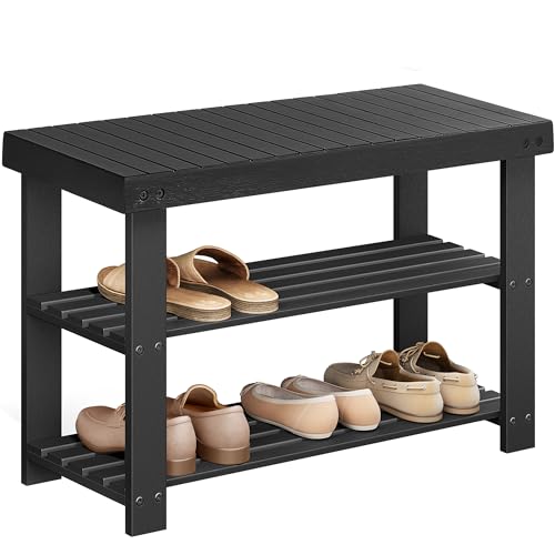 SONGMICS Bamboo Shoe Rack Bench (3-Tier)
