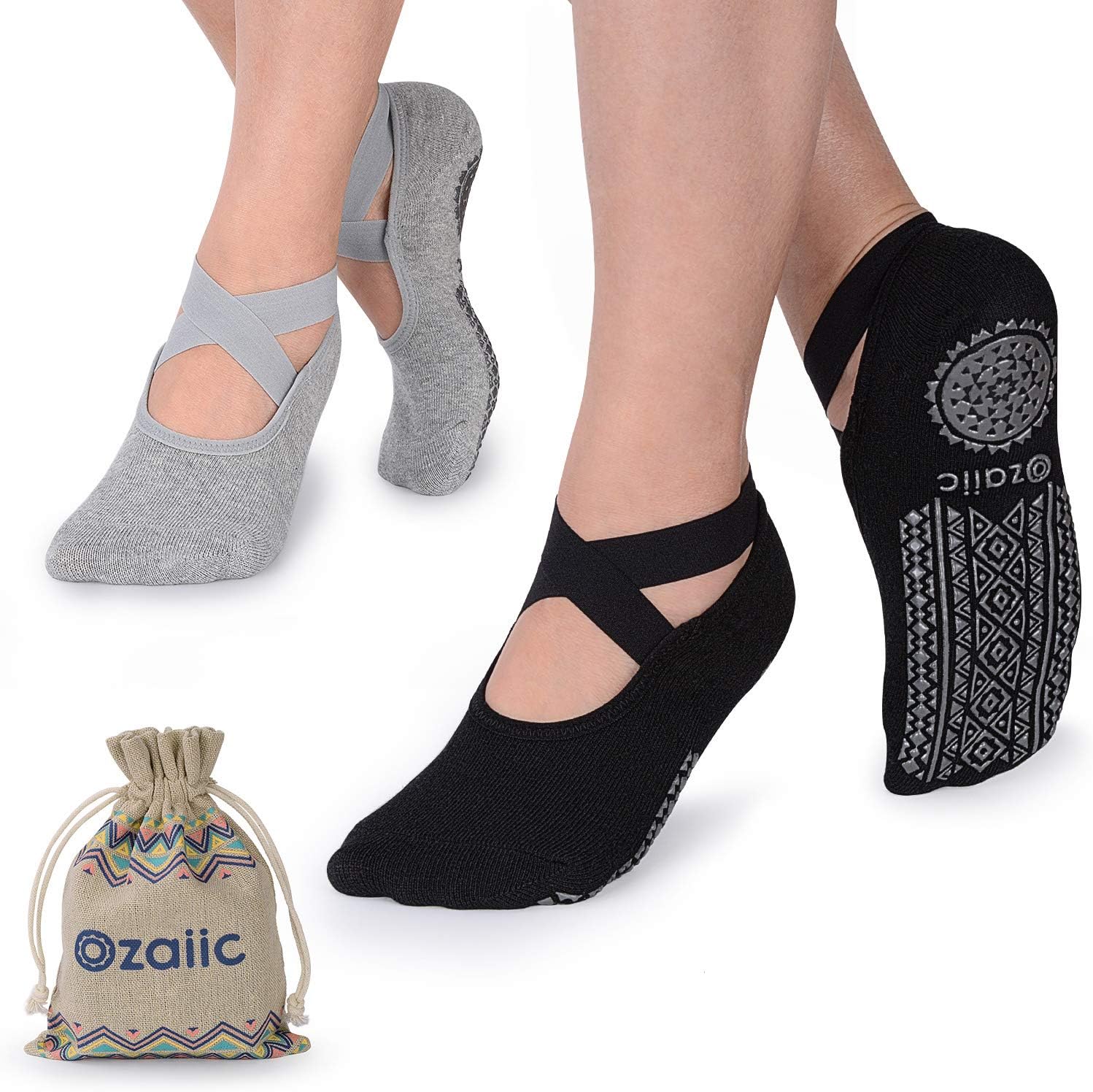 Ozaiic Pilates Grip Socks (2-Pack)