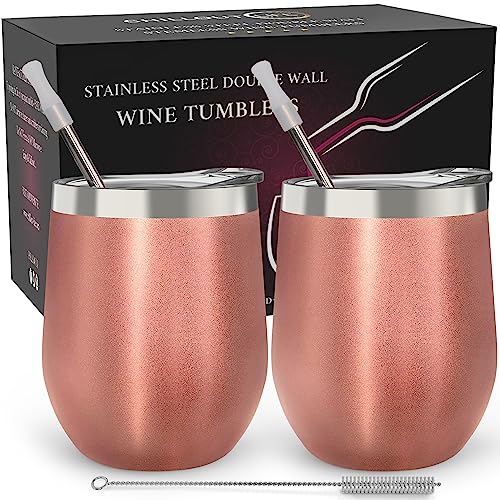 CHILLOUT LIFE Insulated Wine Tumblers (2-Pack)