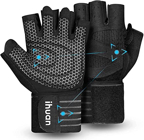 ihuan Ventilated Gym Gloves + Wrist Wrap