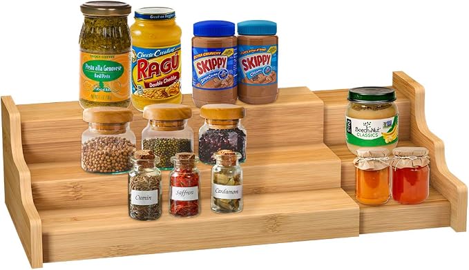3-Tier Bamboo Spice Rack Organizer