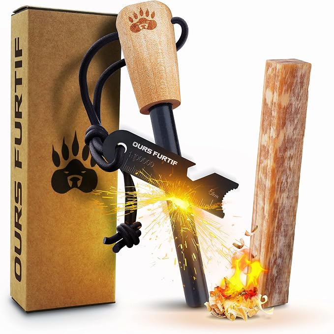 Ferro Rod Fire Starter Kit + Fatwood