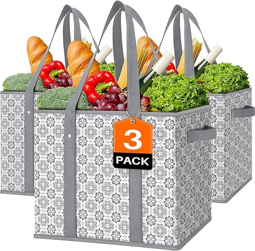 WiseLife Reusable Grocery Bags (3-Pack)