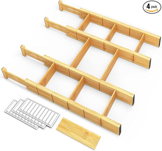 SpaceAid Bamboo Drawer Dividers