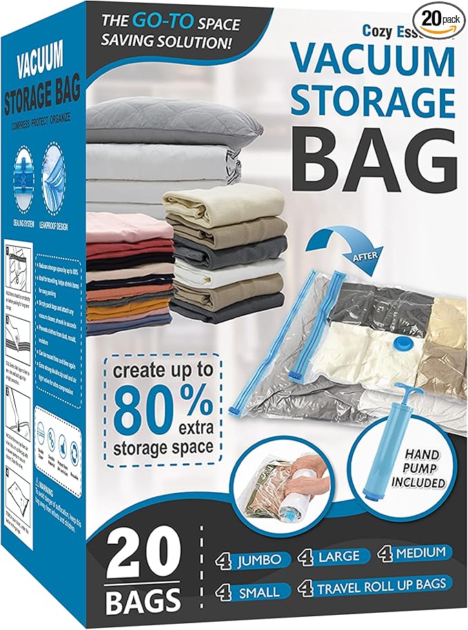 Cozy Essential Vacuum Storage Bags (20 Combo)