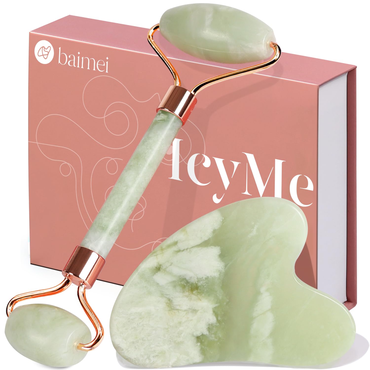 BAIMEI Jade Roller & Gua Sha Set