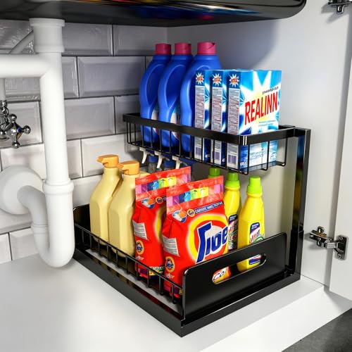 REALINN L-Shaped Under-Sink Pull-Out Organizer