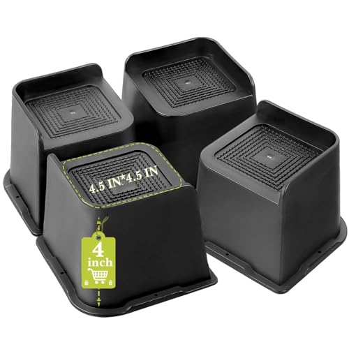 Yookwutar Adjustable Bed Risers (to 8″)