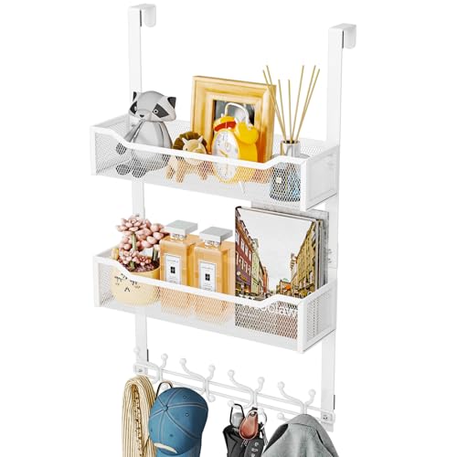 SWTYMIKI Over-Door Hook Rack with Baskets