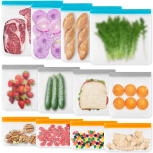 Reusable Silicone Freezer Bags (12-Pack)