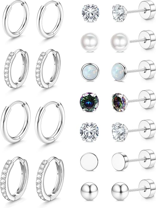 Jstyle Flat-Back Studs & Huggies