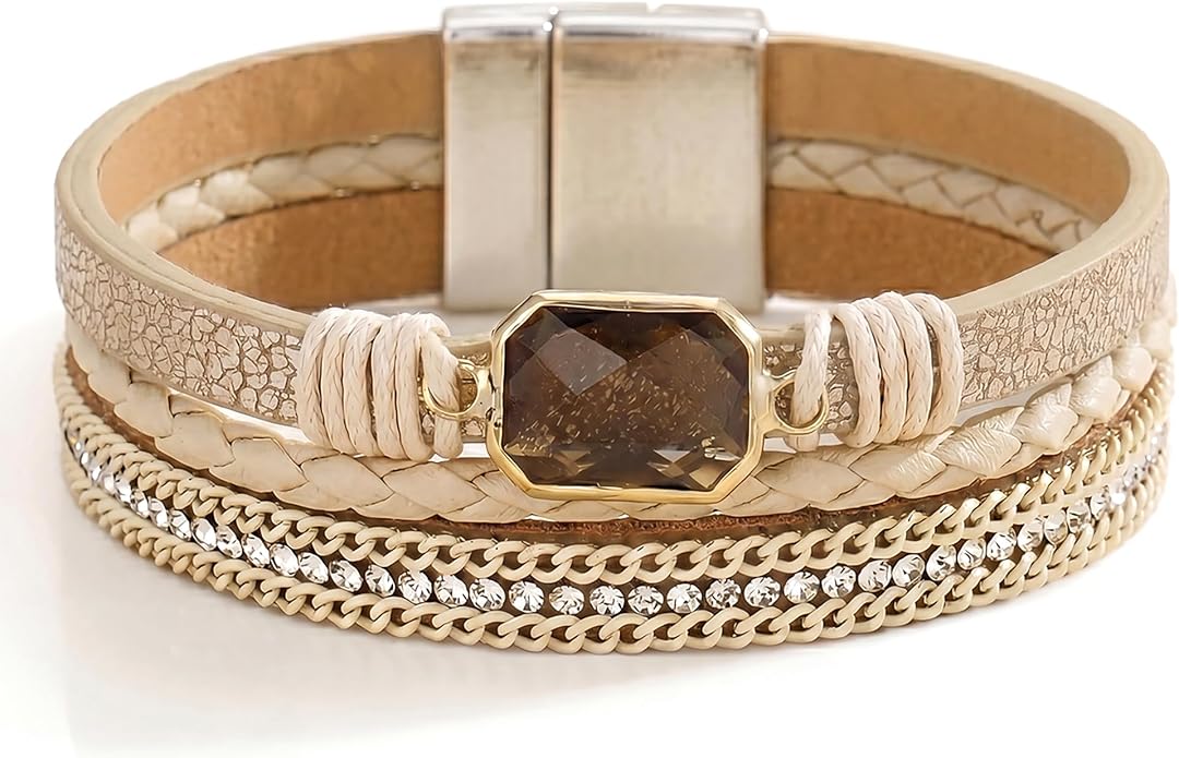 Fesciory Leather Wrap Bracelet