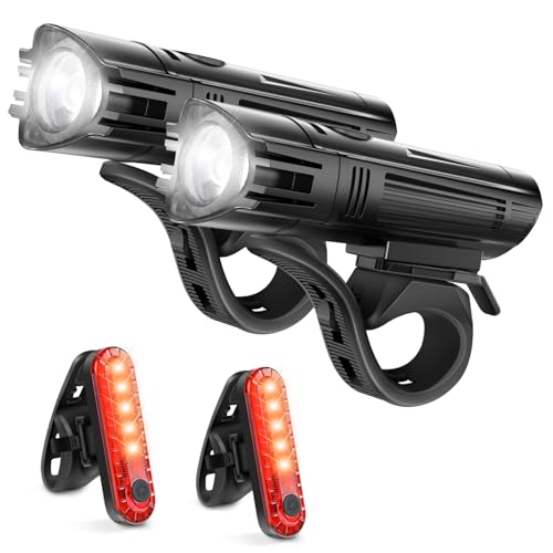Ascher USB Rechargeable Bike Light Set