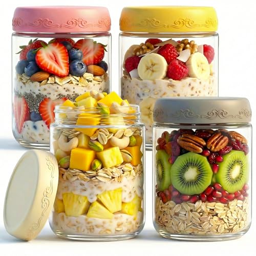 Overnight Oats Jars (4-Pack, 16 oz)