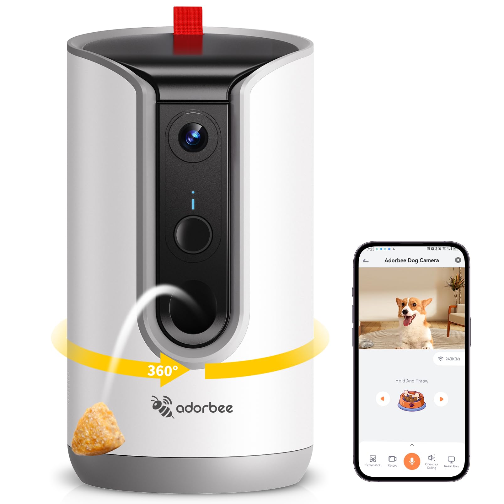 360° Pet Camera with Treat Dispenser