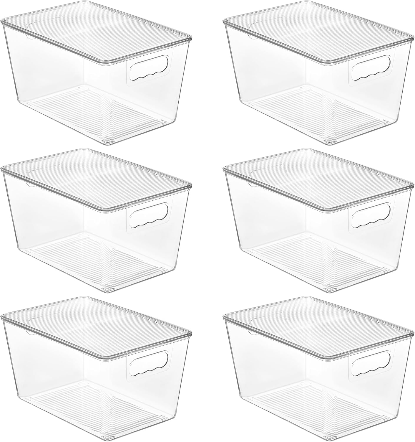 Clear Stackable Storage Bins (6-Pack)