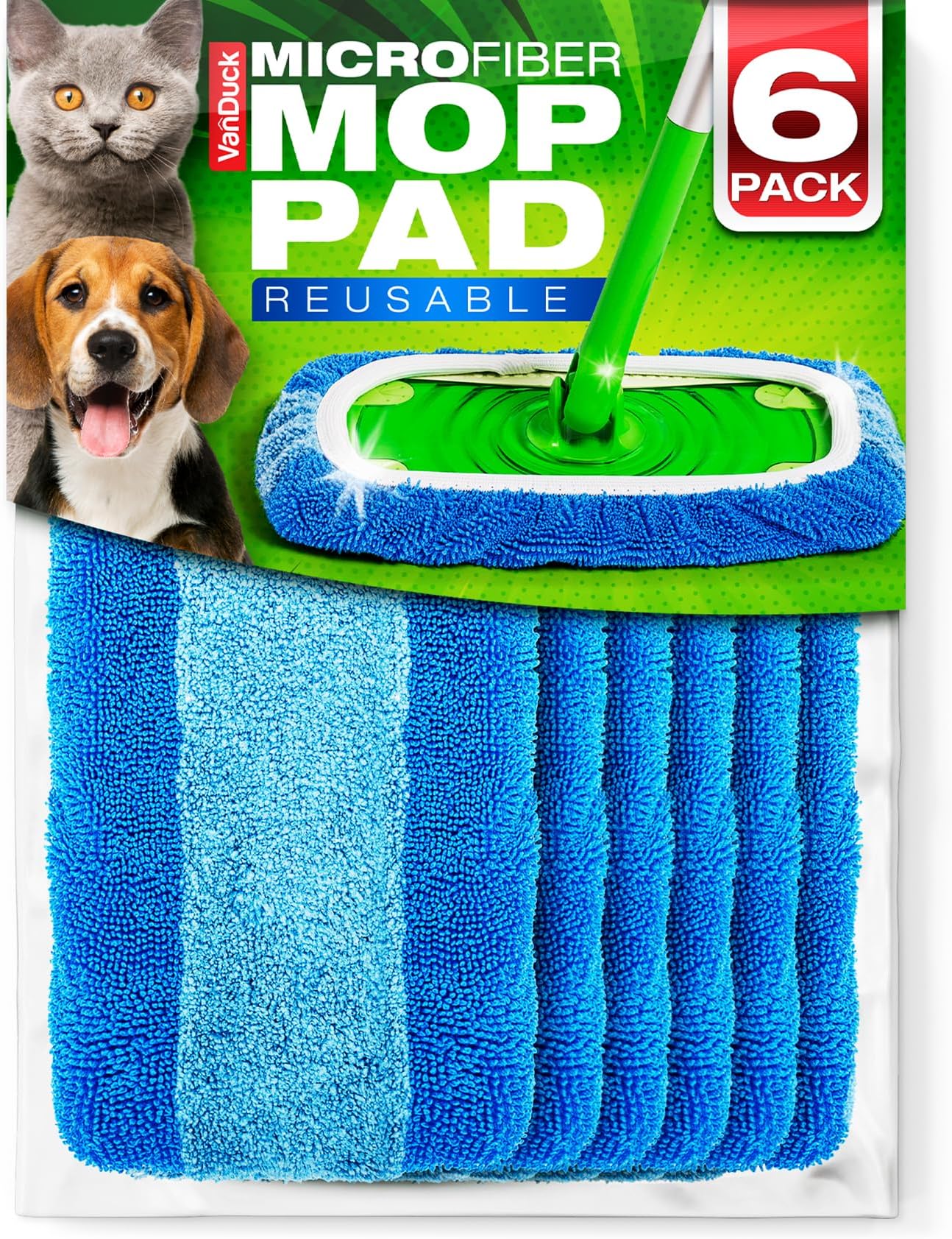 Reusable Microfiber Mop Pads (6-Pack)
